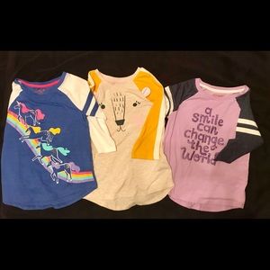 Girls 7/8 Cat & Jack baseball style shirts